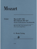 W.A. Mozart: March K. 248 · Divertimento K. 247 (noty na 2 lesní rohy, 2 housle, violu, basso continuo)