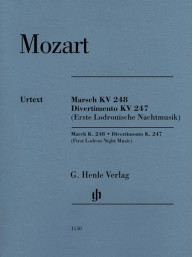 W.A. Mozart: March K. 248 · Divertimento K. 247 (noty na 2 lesní rohy, 2 housle, violu, basso continuo)