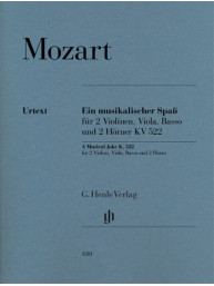 W.A. Mozart: A Musical Joke K. 522 (noty pro 2 housle, violu, 2 lesní rohy, basso continuo)