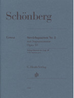 Arnold Schönberg: String Quartet No. 2, Op. 10 with Soprano Part (noty pro smyčcový kvartet, zpěv)