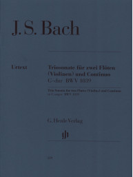 J.S. Bach: Triosonata in G major BWV 1039 (noty na 2 příčné flétny, basso continuo)
