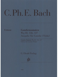 Carl Philipp Emanuel Bach: Gamba Sonatas, Wq 88, 136, 137 (noty na violu, basso continuo, cembalo)