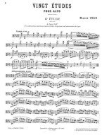 Maurice Vieux: 20 Studies for Viola (noty na violu)