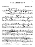 Jacques Ibert: 6 Pieces For Harp No.2 - Scherzetto (noty na harfu)
