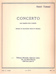 Henri Tomasi: Concerto (noty na altsaxofon, klavír)