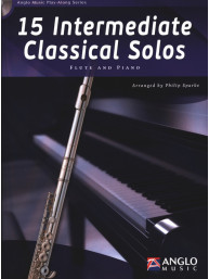 15 Intermediate Classical Solos (noty na příčnou flétnu, klavír) (+audio)