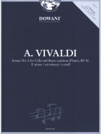 Antonio Vivaldi: Sonata No. 5 (noty na violoncello, basso continuo, klavír) (+audio)