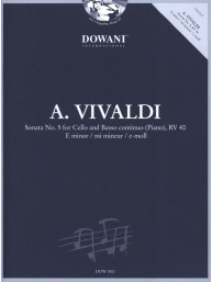 Antonio Vivaldi: Sonata No. 5 (noty na violoncello, basso continuo, klavír) (+audio)