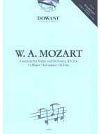 W.A. Mozart: Concerto G major KV 216 (noty na housle, klavír) (+audio)