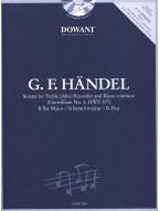 Georg Friedrich Händel: Sonate B-flat major - Fitzwilliam No.1 HWV 377 (noty na altovou flétnu, basso continuo) (+audio)
