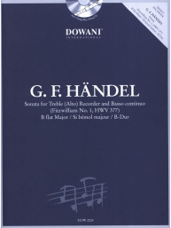 Georg Friedrich Händel: Sonate B-flat major - Fitzwilliam No.1 HWV 377 (noty na altovou flétnu, basso continuo) (+audio)