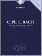 Carl Philipp Emanuel Bach: Sonata, Wq. 128 in A minor (noty na příčnou flétnu, basso continuo) (+audio)