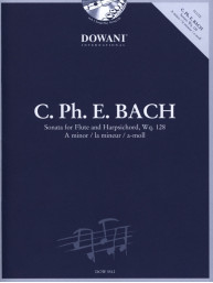 Carl Philipp Emanuel Bach: Sonata, Wq. 128 in A minor (noty na příčnou flétnu, basso continuo) (+audio)