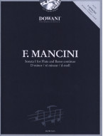 Francesco Mancini: Sonata l in D minor (noty na příčnou flétnu, basso continuo) (+audio)