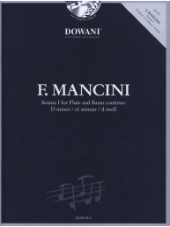 Francesco Mancini: Sonata l in D minor (noty na příčnou flétnu, basso continuo) (+audio)