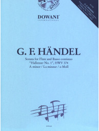 Georg Friedrich Händel: Sonata Hallenser No. 1, HWV 374 in A minor (noty na příčnou flétnu, basso continuo) (+audio)