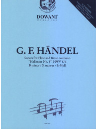 Georg Friedrich Händel: Sonata Hallenser No. 3, HWV 376 in B minor (noty na příčnou flétnu, basso continuo) (+audio)