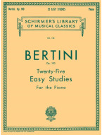 Henri Bertini: 25 Easy Studies, Op. 100 (noty na klavír)