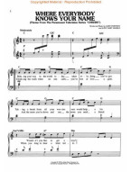Where Everybody Knows Your Name - Theme from Cheers (noty na snadný klavír)