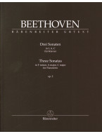 Beethoven: 3 Piano Sonatas Op.2 In F minor, A major, C major (noty na klavír)