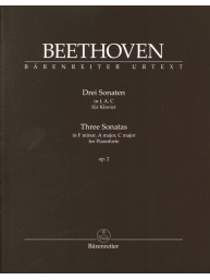 Beethoven: 3 Piano Sonatas Op.2 In F minor, A major, C major (noty na klavír)