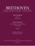Beethoven: 3 Sonatas in E-flat Major, F minor, D Major (noty na klavír)