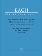 J.S. Bach: Miscellaneous Works for Piano I / 6 Little Preludes (noty na klavír)