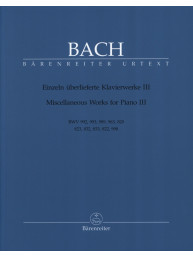 Johann Sebastian Bach: Miscellaneous Works for Piano 3 (noty na klavír)