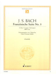 Johann Sebastian Bach: Französische Suite No. 5 G-Dur BWV 816 (noty na klavír)