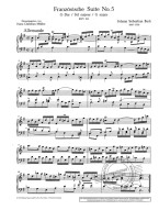 Johann Sebastian Bach: Französische Suite No. 5 G-Dur BWV 816 (noty na klavír)
