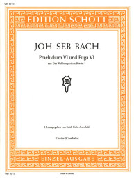 Johann Sebastian Bach: Praeludium VI und Fuga VI d-Moll BWV 851 (noty na klavír)