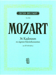W.A. Mozart: 36 Kadenzen Zu eigenen Klavierkonzerten aus KV 624 (626a) (noty na klavír)