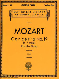 W.A. Mozart: Concerto No. 19 in F, K.459 (noty na čtyřruční klavír)