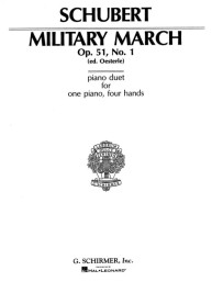 Franz Schubert: Military March, Op. 51, No. 1 (noty na čtyřruční klavír)