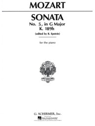W.A. Mozart: Sonata No. 5 in G Major K189H/283 (noty na klavír)