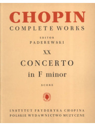 Frédéric Chopin: Concerto No.2 Op.21 F-minor Volume XX (noty pro orchestr, partitura)