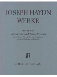 Franz Joseph Haydn: Concertini and Divertimenti for Piano (noty na klavír, 2 housle, kontrabas)