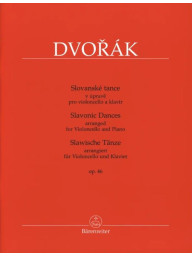 Antonín Dvořák: Slavonic Dances Op. 46 / Slovanské tance (noty na violoncello, klavír)