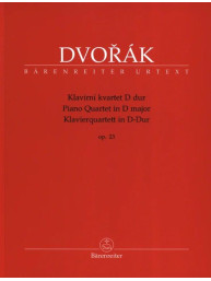 Antonín Dvořák: Piano Quartet In D Major Op.23 / Klavírní kvartet (noty na housle, violu, violoncello, klavír)