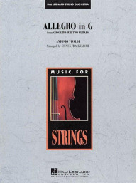 Antonio Vivaldi: Allegro In G from Concerto for two Guitars (noty pro smyčcový orchestr, party, partitura)