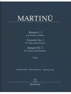 Bohuslav Martinů: Concerto no. 1 for Violin and Orchestra (noty na housle, klavír)