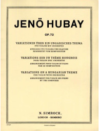 Jeno Hubay: Variations on a Hungarian theme op. 72 (noty na housle, klavír)