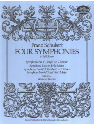 Franz Schubert: 4 Symphonies 4-5-8-9 (noty, partitura)