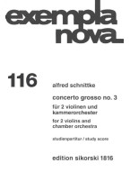 Alfred Schnittke: Concerto Grosso Nr. 3 (noty pro 2 housle, orchestr, partitura)