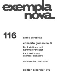 Alfred Schnittke: Concerto Grosso Nr. 3 (noty pro 2 housle, orchestr, partitura)