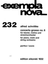 Alfred Schnittke: Concerto grosso Nr. 6 (noty pro housle, klavír, orchestr, partitura)