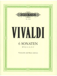 Antonio Vivaldi: 6 Sonatas Rv 40 41 43 45 46 47 (noty na violoncello, klavír)