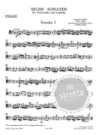 Antonio Vivaldi: 6 Sonatas Rv 40 41 43 45 46 47 (noty na violoncello, klavír)
