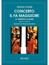 Antonio Vivaldi: Concerto in Fa Maggiore La Tempesta di Mare Rv 433 (noty na příčnou flétnu, klavír)