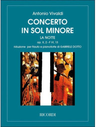 Antonio Vivaldi: Concerto In G Minor La Notte RV 439 (noty na příčnou flétnu, klavír)
